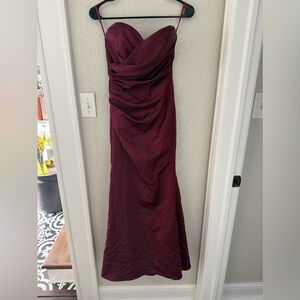 Strapless Burgundy Dress